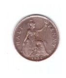 Moneda Marea Britanie 1/2 penny 1936, stare buna, curata, Europa, Bronz