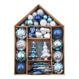 Bile de Crăciun Valery Madelyn din plastic, set de 70, decorațiuni pentru brăduțul de Crăciun cu agățătoare, decorațiune de Crăciun cu temă de dorințe