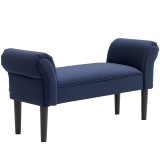 HOMCOM Băncuță capitonată pentru dormitor și hol, p&acirc;nă la 130 kg capacitate de suport, 102 x 36 x 51 cm, Albastru | Aosom Romania