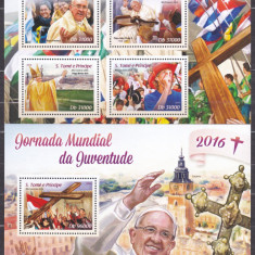 DB1 Arta Pictura Sao Tome Papa Francisc Ziua Tineretului MS + SS MNH