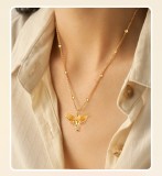 Colier Din Argint 925 Gold Guardian Angel cu Zale si Bile