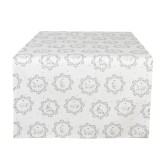 Traversa masa bumbac alb gri Pisicute 50x140 cm
