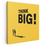Tablou mesaj motivational despre gandire, galben 1461 Tablou canvas pe panza CU RAMA 40x40 cm