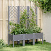 VidaXL Jardinieră de grădină cu spalier, gri, 120x40x142 cm, PP