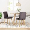 VidaXL Scaune de masă, 2 buc., maro &icirc;nchis, material textil