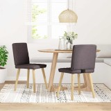 VidaXL Scaune de masă, 2 buc., maro &icirc;nchis, material textil