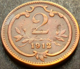 Moneda istorica 2 HELLER / Heleri - AUSTRIA, anul 1912 * cod 356