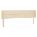 Cumpara ieftin Tablie de pat cu aripioare crem 163x16x78/88 cm textil