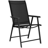 Scaun de gradina metalic, pliabil, 95x57x66cm, maxim 150kg, negru Household NewTrend