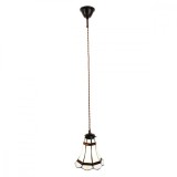 Cumpara ieftin Lustra din fier maro si sticla alba rosie Tiffany 15x115 cm