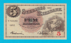 Suedia 5 Kronor 1952 &amp;#039;Gustav I&amp;#039; aUNC serie: T.716182 foto