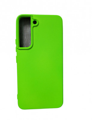 Husa silicon protectie camera cu microfibra Samsung Galaxy S22 Verde Neon foto