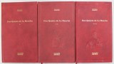 DON QUIJOTE DE LA MANCHA , VOLUMELE I - III de CERVANTES , 2011 *EDITURA ADEVARUL , *PREZINTA MICI PETE PE BLOCUL DE FILE