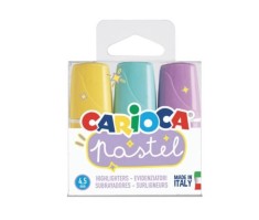 Set Textmarker Carioca Job 3 Culori Pastel foto