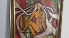 PICTURA-TABLOU MODERN, UNICAT, &quot;METALLIC HAIR&quot; , 65x55cm, PICTOR ROMAN CONSACRAT