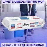 Lavete Umede pentru Mop, SLEEPY Easy Clean, otet &amp;amp; bicarbonat Bleach Additive, 50 buc