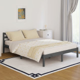 Cadru de pat, gri, 140x200 cm, lemn masiv de pin, vidaXL