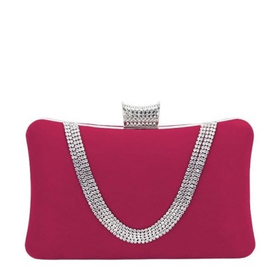 Geanta clutch rosu din catifea 1007 01 foto