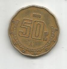 No(4) moneda- MEXIC - 50 CENTAVOS - anul 1996 - foto