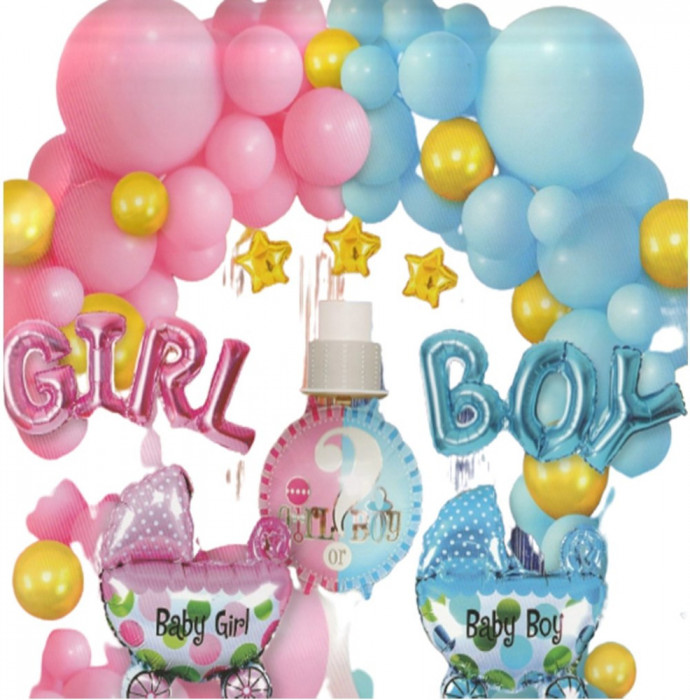 Set arcada baloane Gender Reveal, multicolor