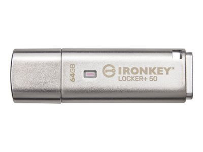 Memorie USB Kingston IronKey Locker+50 64GB USB 3.2 Silver foto