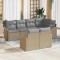 vidaXL Set de canapele pentru grădină 7 pcs Bej Rattan poli 3346760