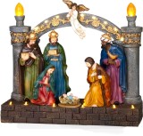 Decoratiune de Craciun cu LED, scena Nasterea Domnului, 32x10,5x29 cm