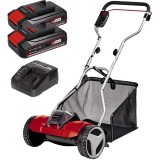 Einhell GE-HM 18/38 PXC + Twinpack CB + 4514095 - Masina de tuns iarba 38 cm 45 l + Set 2 acumulatori si incarcator Li-Ion 18 V 2.5 Ah