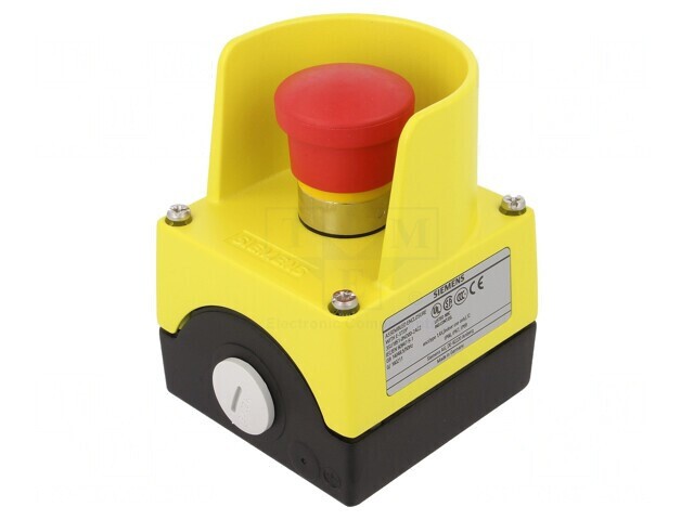 Casetă de comandă cu 1 buton cap ciupercă IP67