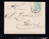 ROMANIA 1879/1880 LP 40 c REGELE CAROL I EMISIUNEA II BUCURESTI 5 BANI VERDE/SCRISOARE ANUNT MORTUAR CIRCULATA 1883 FALTICENI-ITCANI GARA, Stampilat