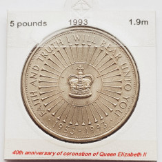 1854 Marea Britanie UK Anglia 5 Pounds 1993 40th Coronation Jubilee km 965
