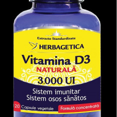 Vitamina d3 naturala 3000ui 120cps vegetale