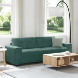 Canapea 3 locuri vidaXL Verde &icirc;nchis 180 cm Catifea