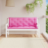 Perne banca de gradina, 2 buc., roz, 150x50x7 cm, textil GartenMobel Dekor, vidaXL