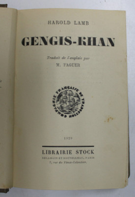 GENGIS - KHAN par HAROLD LAMB , 1929 *EXEMPLAR NUMEROTAT 2440 DIN 2567 foto