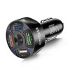 Incarcator auto 12-32V, incarcare rapida, 4x USB - Negru, Dactylion