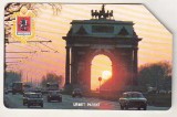 bnk card Cartele telefonice - Rusia - Moscova MMT - Urmet - Moscow 850 - Triumphal Arch