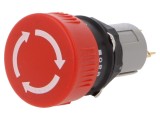 Comutator de siguranță EAO 16mm 2 NC x2 roșu fără poziție stabilă