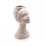 Cumpara ieftin Vaza din ceramica, forma de cap de femeie, 30,5 cm