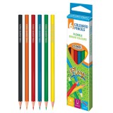 Set 6 creioane colorate, flexibile, forma hexagonala si ergonomic, diferite culori, S-Cool