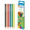 Set 6 creioane colorate, flexibile, forma hexagonala si ergonomic, diferite culori