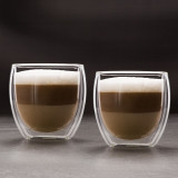 Pahar din sticla pentru cappuccino cu perete dublu , 250 ml, 2 bucati