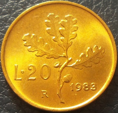 Moneda 20 LIRE - ITALIA, anul 1983 *cod 1221 A = UNC foto