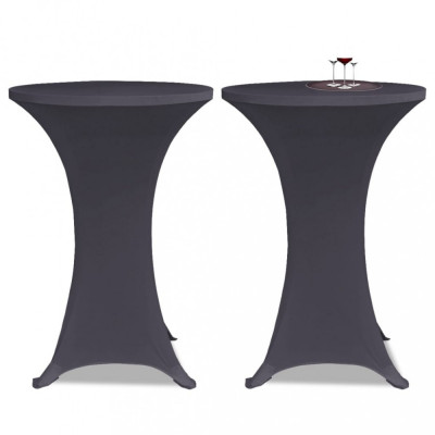 vidaXL Husă elastică pentru masă, 2 buc., antracit, 60 cm foto