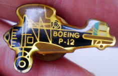 I.918 INSIGNA USA SUA PIN AVIATIE AVION BOEING P-12 L26mm foto