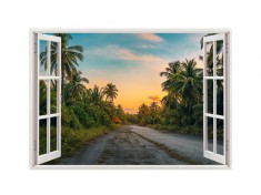 Autocolant decorativ, Fereastra, Natura si peisaje, Multicolor, 85 cm, 2426ST foto