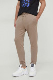 BOSS Orange pantaloni de trening din bumbac culoarea maro, melanj 50509303