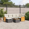 Gossi set canapele de gradina cu perne, 7 piese, negru, poliratan