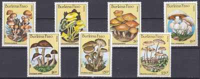 DB1 Burkina Faso Ciuperci 1985 7 v. MNH foto