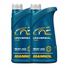 Pachet 2 litri Ulei Motor Mannol Universal 15W40 (Mineral, Protectie Extinsa)